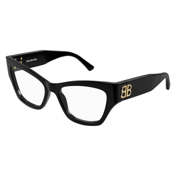 New Authentic  BALENCIAGA Black Cat Eye BB0362O 001 Glasses Women - Picture 1 of 4